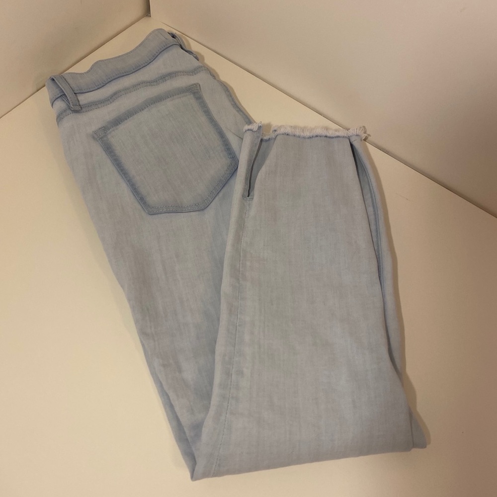 LOFT Ankle Jeans w/ Frayed Hem